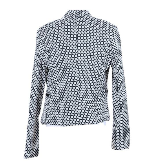 Mosaic & Co. Jacket Size XL Black White Diamond Pattern Open Short Pockets Lined - Picture 2 of 12